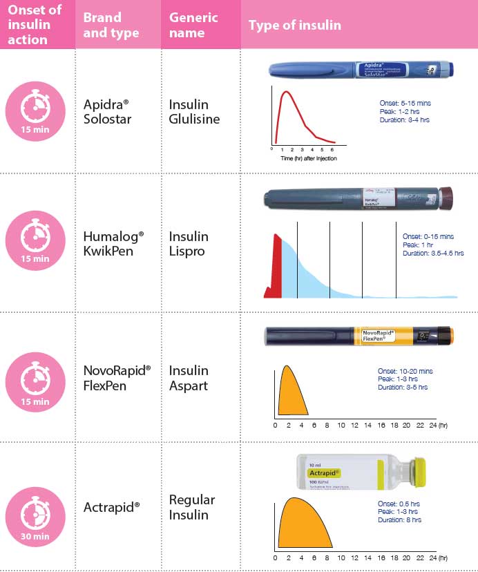 Insulin Time Action Profile Chart