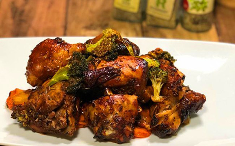 My Best Healthy Recipe - Airfried 3-herbs Chicken Broccoli - Kum Soon