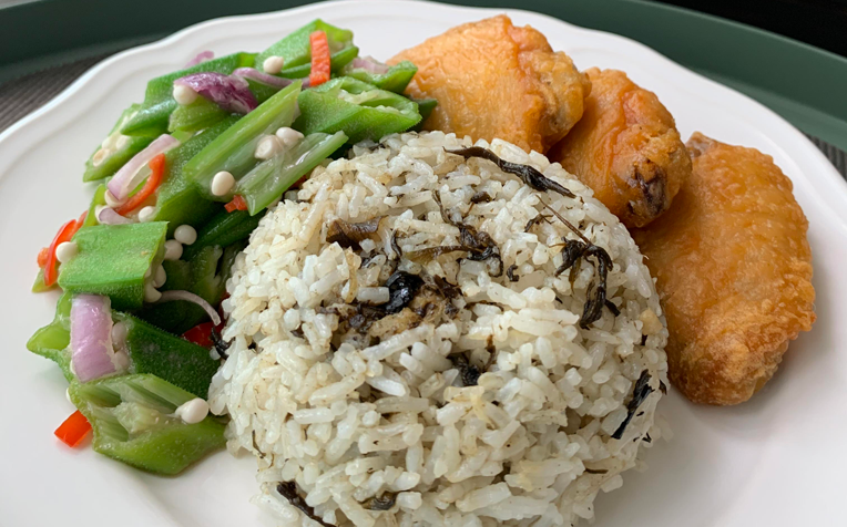 My Best Healthy Recipe - Olive Rice with Chicken Wings and Lady’s Fingers - Sharon Lim