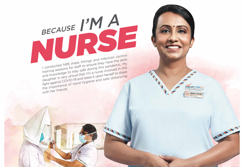 NE Anuradha is NHCS’ representative in SingHealth Nurses’ Day 2020 campus visuals