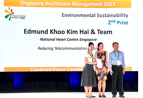 NHCS Support Services QI 2023 award on stage