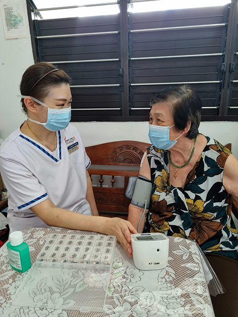 Community Nurse with elderly resident