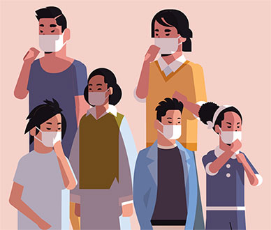 people wearing mask illustration